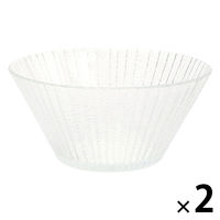 ラインガラスボウル(L) クリア 1セット（1個×2） LAKOLE/ラコレ