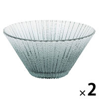 ラインガラスボウル(M) ブルー 1セット（1個×2） LAKOLE/ラコレ