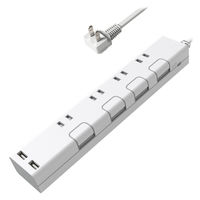 トップランド 延長コード 電源タップ 2m 4個口 個別スイッチ USB付 雷ガード 抗菌 STPC200-WT 1個