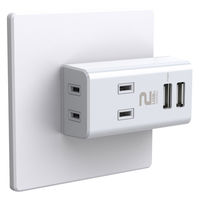 トップランド 電源タップ 2個口 USBーA充電ポート(2個口)付き 合計1A 抗菌加工 STPP4024-WT 1個