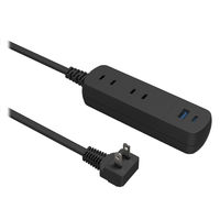 トップランド 延長コード 電源タップ 2m 2個口 USBーA+C充電付 PD対応 両面挿し TPD40-BK 1個