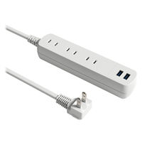 トップランド 延長コード 電源タップ 1m 3個口 USBーA+A充電付 両面挿し TPA310-WT 1個