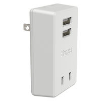 トップランド 電源タップ 2個口 USBーA充電ポート(2個口)付 2.4A 雷ガード 抗菌 STPP300-GR 1個