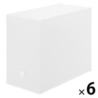 無印良品 ポリプロピレンファイルボックス スタンダードタイプ ワイド Ａ４用 約幅１５×奥行３２×高さ２４ｃｍ クリア 6個