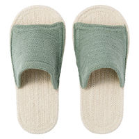 無印良品 ルームサンダル 前あき Ｍ ２３．５～２５ｃｍ用 生成×スモーキーグリーン 良品計画