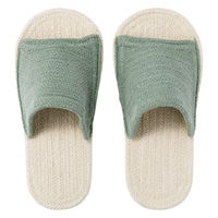 無印良品 ルームサンダル 前あき Ｌ ２５～２６．５ｃｍ用 生成×スモーキーグリーン 良品計画