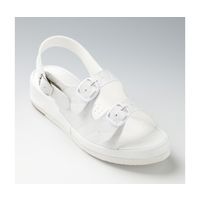 山一 抗菌キルティング2バンドサンダル ホワイト LL 7609WHLL 1足 68-0793-40（直送品）
