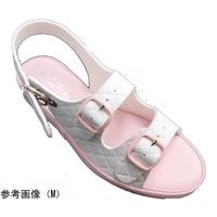 山一 抗菌キルティング2バンドサンダル ピンク LL 7609PKLL 1足 68-0793-44（直送品）