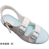 山一 抗菌キルティング2バンドサンダル ブルー M 7609BLM 1足 68-0793-46（直送品）