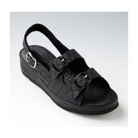 山一 抗菌キルティング2バンドサンダル ブラック LL 7609BKLL 1足 68-0793-52（直送品）