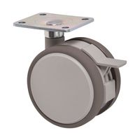東海キャスター ダストカバー付 双輪キャスター φ75 自在ストッパー付 プレート式 CF075S 1個 65-8881-45（直送品）