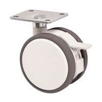 東海キャスター ダストカバー付 双輪キャスター φ75 自在ストッパー付 プレート式 CFW075S 1個 65-8881-59（直送品）