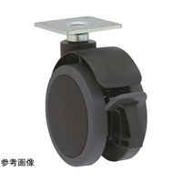 東海キャスター 振動・衝撃吸収 双輪キャスター φ100 自在ストッパー付 プレート式 CT100S-Y 1個 65-8881-73（直送品）