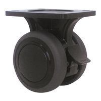 東海キャスター 双輪キャスター φ50 固定 ストッパー付 プレート式 TE50KS 1個 65-8728-40（直送品）