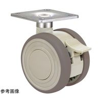 東海キャスター 双輪キャスター φ60 自在 ダブル ストッパー付 プレート式 TEA60JWSF46X35 1個 65-8729-50（直送品）