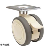 東海キャスター 双輪キャスター φ60 自在 ダブル ストッパー付 プレート式 TEC60JWSF46X35 1個 65-8729-73（直送品）