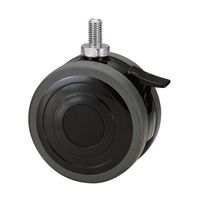 東海キャスター 双輪キャスター φ100 固定 ストッパー付 ネジ式 TE100KN12SL-22 1個 65-8729-18（直送品）