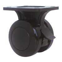 東海キャスター 双輪キャスター φ50 固定ストッパー付 プレート式 TY50KSB 1個 65-8881-33（直送品）