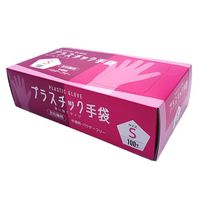CGM プラスチック手袋 100枚入 S #005 1箱(100枚) 65-8737-48（直送品）