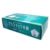 CGM プラスチック手袋 100枚入 L #007 1箱(100枚) 65-8737-50（直送品）
