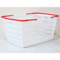 大和産業 買い物かご ナチュラル把手レッド 5個入 SL-20 1セット(5個) 65-5552-68（直送品）