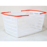 大和産業 買い物かご ナチュラル把手オレンジ 5個入 SL-20 1セット(5個) 65-5552-69（直送品）