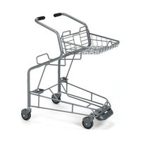 大和産業 3個載せショッピングカート シルバー W566×D697×H925mm PY983AE-C100 1台 65-5646-98（直送品）