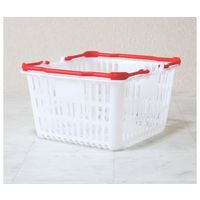 大和産業 買い物かご ナチュラル把手レッド 5個入 SL-1 1セット(5個) 65-5552-34（直送品）