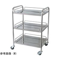 スギモト産業 ステンレスワゴン(天板四方柵付・3段)L W750×D450×H800mm 完成品 OA-33DL 1台 67-5758-65（直送品）