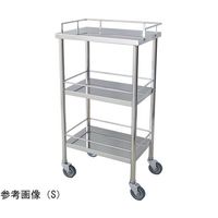 スギモト産業 ステンレス器械卓子(天板三方柵付・3段)S W450×D300×H850mm 完成品 OA-15S 1台 67-5758-47（直送品）