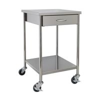 オートクレーブ用ステンレス架台(天板フラット・2段)天板補強入り 引出付 W450×D500×H750mm 完成品 OA-11K 1台（直送品）