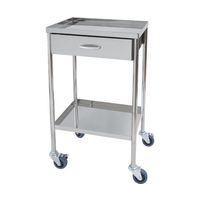 スギモト産業 ステンレス器械卓子(天板四方立ち上がり・2段)引出付 W450×D350×H750mm 完成品 OA-16E 1台（直送品）