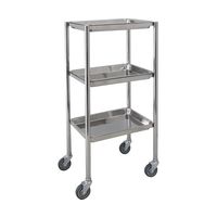 スギモト産業 トレー付ステンレスワゴン(3段)W455×D315×H910mm 完成品 OA-22A 1台 67-5758-56（直送品）