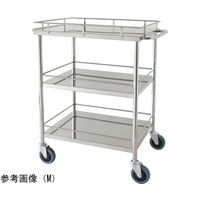 スギモト産業 ステンレス回診車(天板四方柵付・3段)両側押手付き L W750×D450×H800mm 完成品 OB-12L 1台（直送品）
