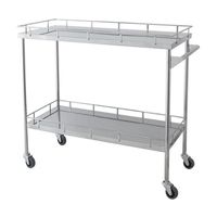 スギモト産業 ステンレス器械卓子(上下段四方柵付) 片側押手付ワゴン W1000×D450×H900mm 完成品 OA-64B 1台（直送品）