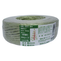 【い草風　園芸ロープ】サトウ い草色PPロープ　紐太さ約6mm×80m　日本製 1個
