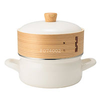 富士ホーロー ホーロー鍋 18cm IH ガス火対応 せいろ付き ホワイト SERー18W.W 1個