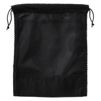 無印良品 ポリエステルメッシュ巾着 ダブルタイプ 黒 Ｓ 約２０×２５×１０ｃｍ 良品計画