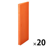 キングジム クリアーファイル ホッソ（透明） A4 25枚収容 オレンジ 5525TーOR 1セット（1冊×20）