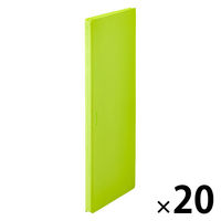 キングジム クリアーファイル ホッソ（透明） A4 15枚収容 黄緑 5515TーYG 1セット（1冊×20）