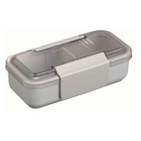 岩崎工業 イージーケアランチボックススリム1段600ml パッキン一体型 お弁当箱 Bー1491 ライトグレー 1個