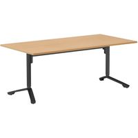 【組立設置込】コクヨ INITIA 昇降 フラップテーブル 幅1800×奥行900×高さ900mm ナチュラルオーク×ブラック 1台（直送品）