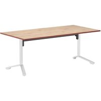 【組立設置込】コクヨ INITIA 昇降 フラップテーブル 幅1800×奥行900×高さ900mm Eナチュラル×レッド×ホワイト 1台（直送品）