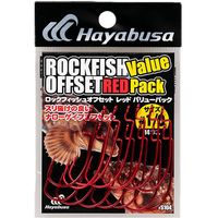 ハヤブサ FS104-2/0 ロックフィッシュオフセットレッド バリュー 1袋（直送品）