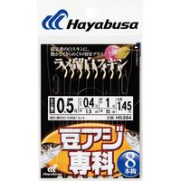 ハヤブサ HS384-0.5-0.4 豆アジ ラメ留 白 8本鈎　1袋（直送品）