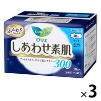 ロリエエフ しあわせ素肌  多い夜用 羽つき 30cm 10個入×3個  花王