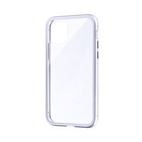 iPhone 11 Pro ケース ガラス＆アルミケース SHELL GLASS Aluminum 背面クリアケース シルバー（直送品）