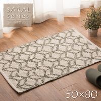 萩原 コットン100％ インド綿ラグ・マット SARAL(サラル) 500×800mm ヨセフ 270073460 1枚（直送品）