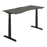 【組立設置込】コクヨ シークエンス ウイング ボタン ソフトエッジ 幅1750×奥行775mm Gダークブラウン×BK 1台（直送品）