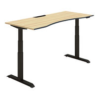 【組立設置込】コクヨ シークエンス ウイング ボタン ソフトエッジ 幅1750×奥行775mm NLナチュラル×BK 1台（直送品）